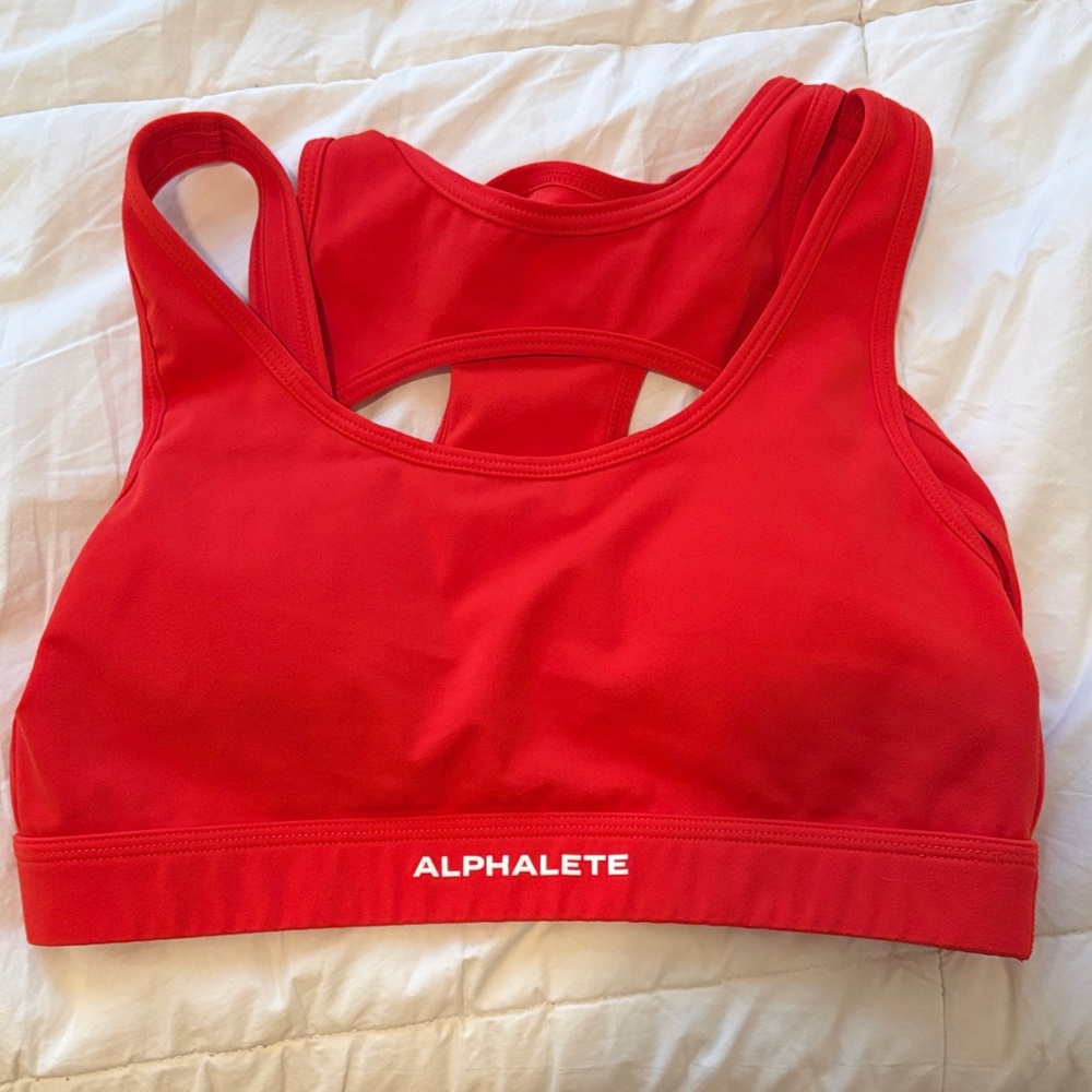 Alphalete Surface Keyhole Red Sports Bra